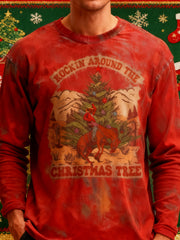 Men's Western Christmas Long Sleeve T-Shirt