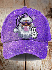 Unisex Sunglasses Santa Print Hat