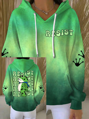 Women's Resist Portland Frog Print Hoodie