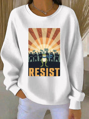 Women's Resist Frog Print Casual Sweatshirt