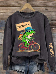 Women's Resist Portland Frog Print sweatshirt