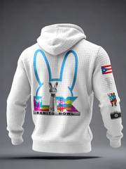 Unisex Bunny Football Music Lover Printed Hoodie