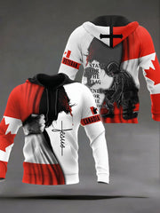 Men's Remembrance Day Printed Casual Hoodie