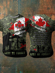 Men's Canadian Remembrance Day Printed Casual T-Shirt