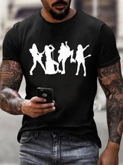 Men's Rock Band Print short-sleeved T-shirt