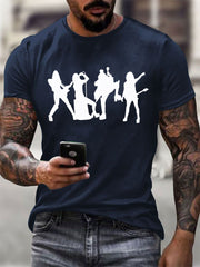 Men's Rock Band Print short-sleeved T-shirt