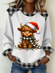 Women's Highland Cow Art Print Casual Top