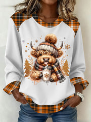 Women's Highland Cow Art Print Casual Top