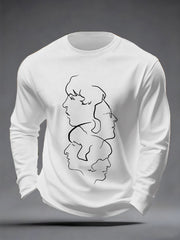 Men's Retro Classic Legendary Rock Band Print Gift For Fans Casual long sleeve T-shirt