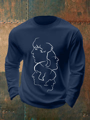 Men's Retro Classic Legendary Rock Band Print Gift For Fans Casual long sleeve T-shirt