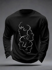 Men's Retro Classic Legendary Rock Band Print Gift For Fans Casual long sleeve T-shirt