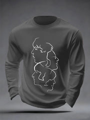 Men's Retro Classic Legendary Rock Band Print Gift For Fans Casual long sleeve T-shirt