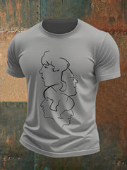Men's Retro Classic Legendary Rock Band Print Gift For Fans Casual Tee