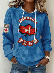Women's Canadian Curling Print Casual Hoodie