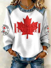 Women's Canadian Curling Print Casual Top