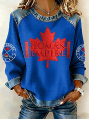 Women's Canadian Curling Print Casual Top