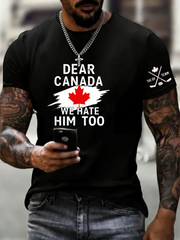 Men's Canadian Ice Hockey imitation cotton short-sleeved T-shirt
