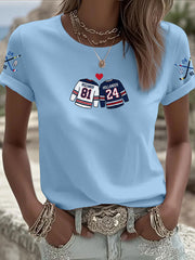 Women's Hockey Print Casual T-shirt