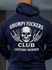 Men's Old Fuckers Club Printed Casual Hoodie