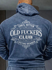 Men's Old Fuckers Club Printed Casual Hoodie