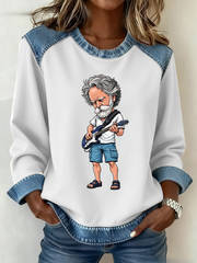 Women's RIP Bob Weir Weir Everywhere Denim Patchwork Top
