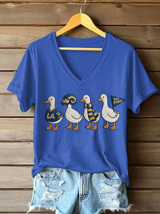 Women's American Football Supporter V-neck T-shirts