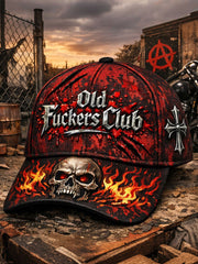 Old Fuckers Club Flame Skull Unisex Hats