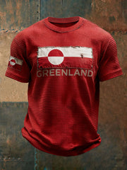 Men's Greenland Waffle Print Casual T-Shirt