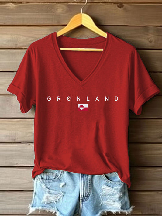 Women's Greenland Print Casual T-Shirt