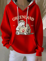Women's Greenland Print Casual Hoodie
