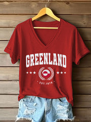 Women's Greenland Print Casual T-Shirt