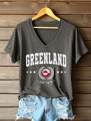 Women's Greenland Print Casual T-Shirt