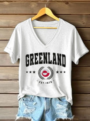 Women's Greenland Print Casual T-Shirt