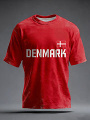 Men's Denmark Inspired Print Vintage Washed T-Shirt