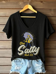 Women's Stay Salty Melt ICE Printed Casual T-Shirt
