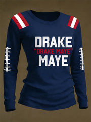 Women's Gift For Football Fans Gameday Casual Long Sleeve T-Shirt