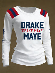 Women's Gift For Football Fans Gameday Casual Long Sleeve T-Shirt