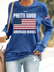 Women's Pretti Good American Heroes Polyester Waisted Sweatshirt