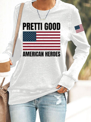 Women's Pretti Good American Heroes Polyester Waisted Sweatshirt