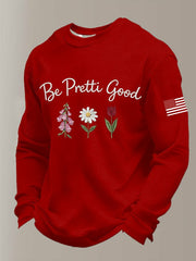 Men's Be Pretti Good Printed Waffle Long Sleeve Sweatshirt