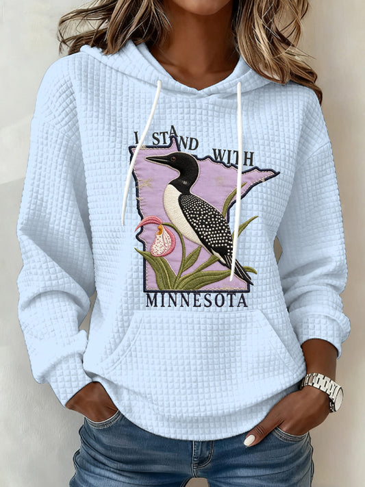 Women's I Stand With Minnesota Print hooded sweatshirt