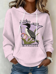 Women's I Stand With Minnesota Print hooded sweatshirt