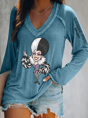 Women's RIP Queen Of Comedy Faux Cotton V-Neck T-Shirt