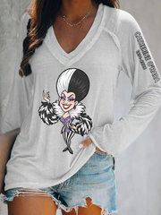 Women's RIP Queen Of Comedy Faux Cotton V-Neck T-Shirt