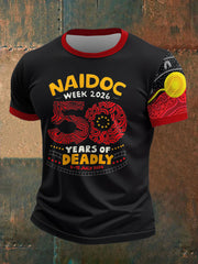 Men's AU 50 Years of Deadly NAIDOC Week Aboriginal Culture Printed T-shirt