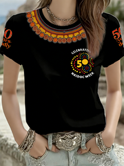 Women's AU 50 Years of Deadly NAIDOC Week Aboriginal Culture Printed short-sleeved T-shirt