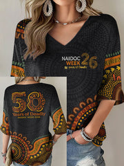 Women's AU 50 Years of Deadly NAIDOC Week Aboriginal Culture Printed Tops