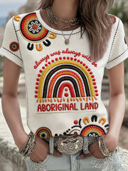 Women's AU Aboriginal Art Printed T-Shirt