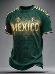 Men's Mexico Football Lover Printed T-Shirt