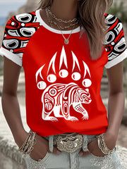 Women's Indigenous Print Casual Hoodie